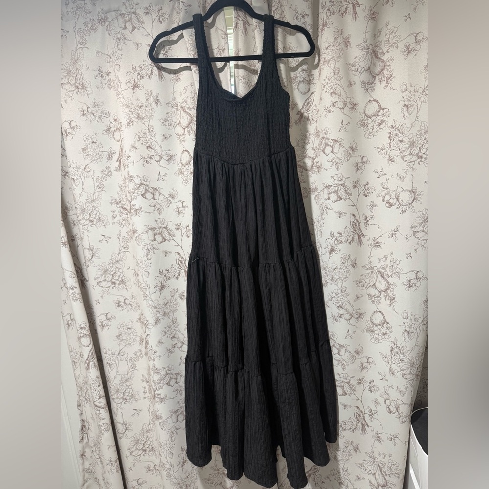 ASOS Black Tiered Midi Dress